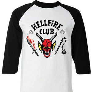 Stranger Things Season 4 Hellfire Club Raglan Baseball Jersey T-Shirt